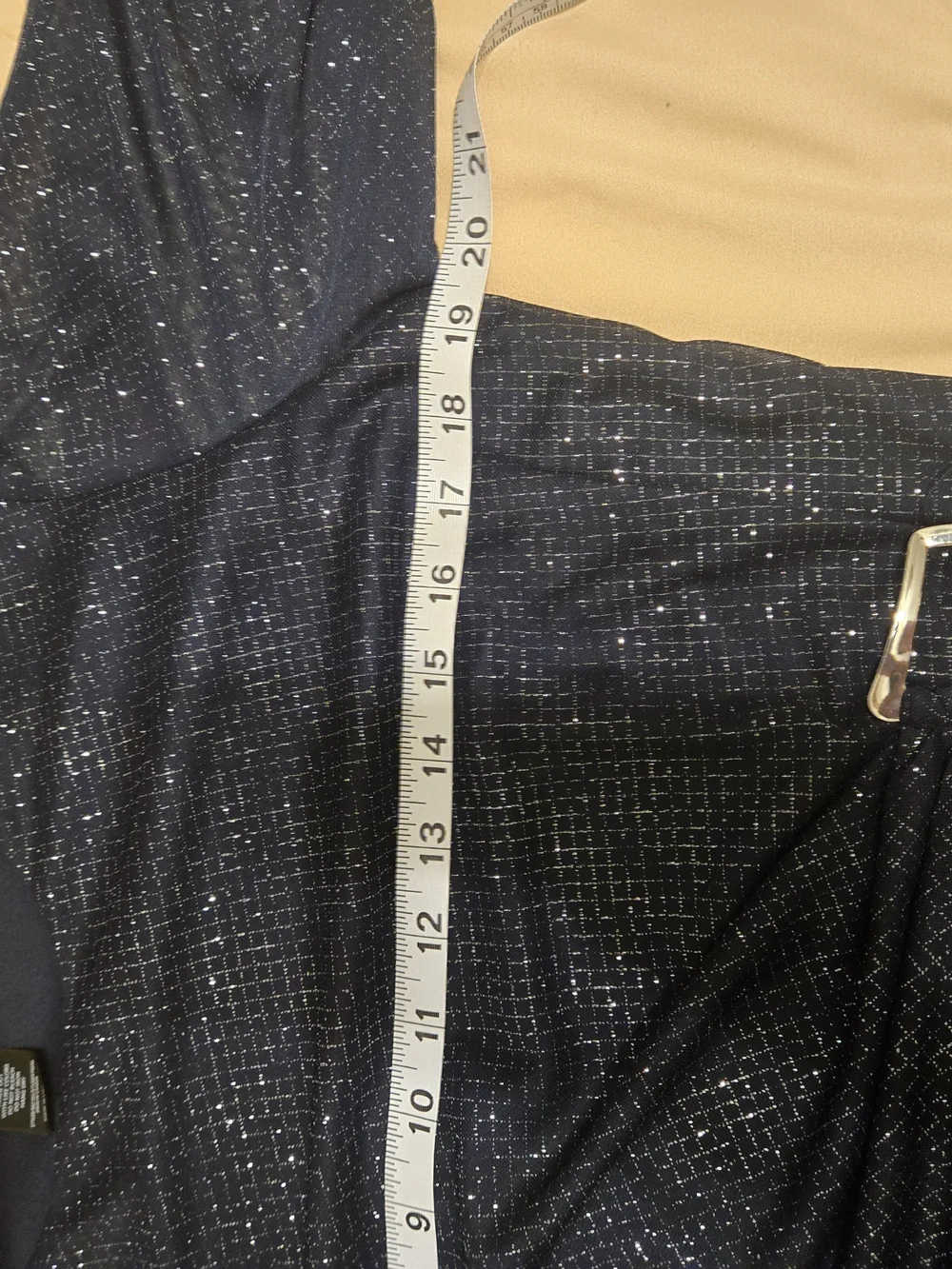 NWOT Navy Sequin Ruched Midi Dress - Picture 6 of 7